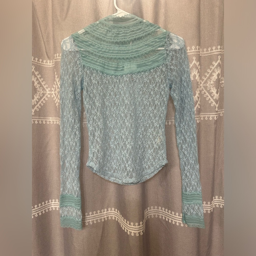 Free People women's lace up blouse
